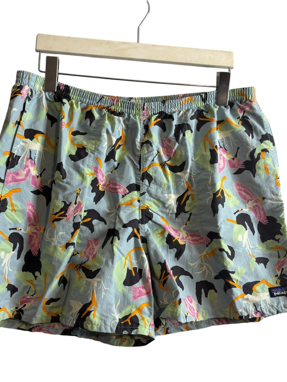 Patagonia Baggies Shorts Swim 57021 Men's Multicolor Birds Mesh Lined Size XL